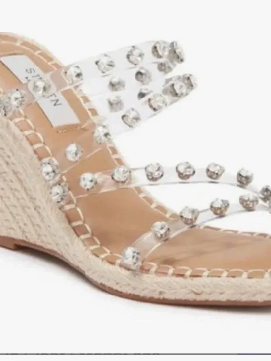 Steven New York Crystal -Embellished Clear Espadrille Wedge Sandal - Women - Picture 9 of 9